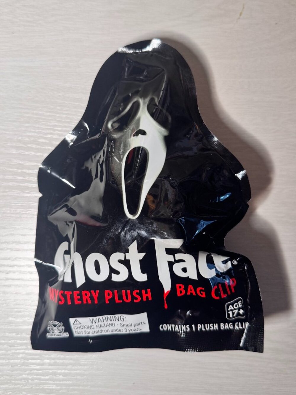 Culturefly Ghost Face Mystery Plush Bag Clip - SEALED